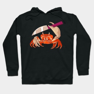 Crab. Dangerous crab with a knife. Hoodie